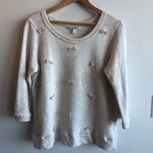 Lauren Conrad Sweat-shirt with Bows Sz L